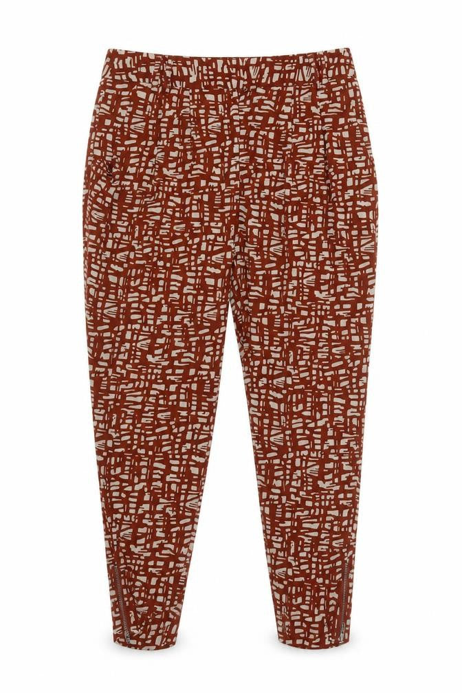 Next Women's Brown Geometric Trousers Size 10