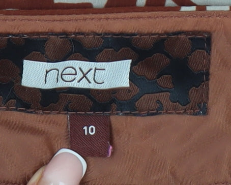 Next Women's Brown Geometric Trousers Size 10