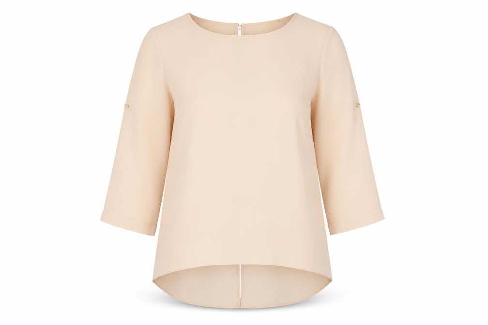 Oasis Women's Beige 3/4 Sleeve Blouse Size 8