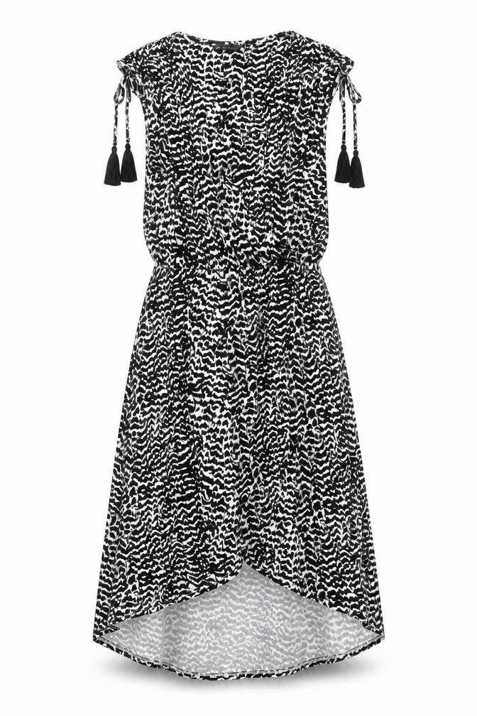 Marks & Spencer Women's Black Animal Print Dress - Size 12
