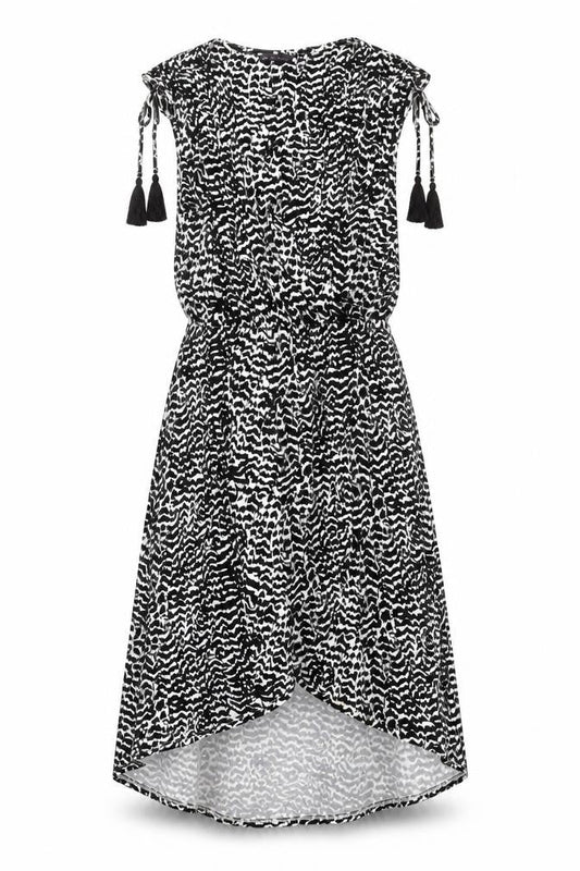 Marks & Spencer Women's Black Animal Print Dress - Size 12