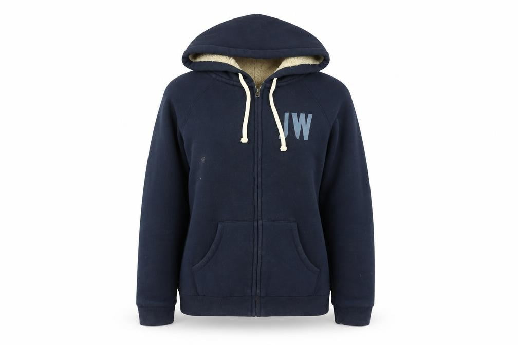 Jack Wills Women's Blue Full Zip Hoodie - Size 12