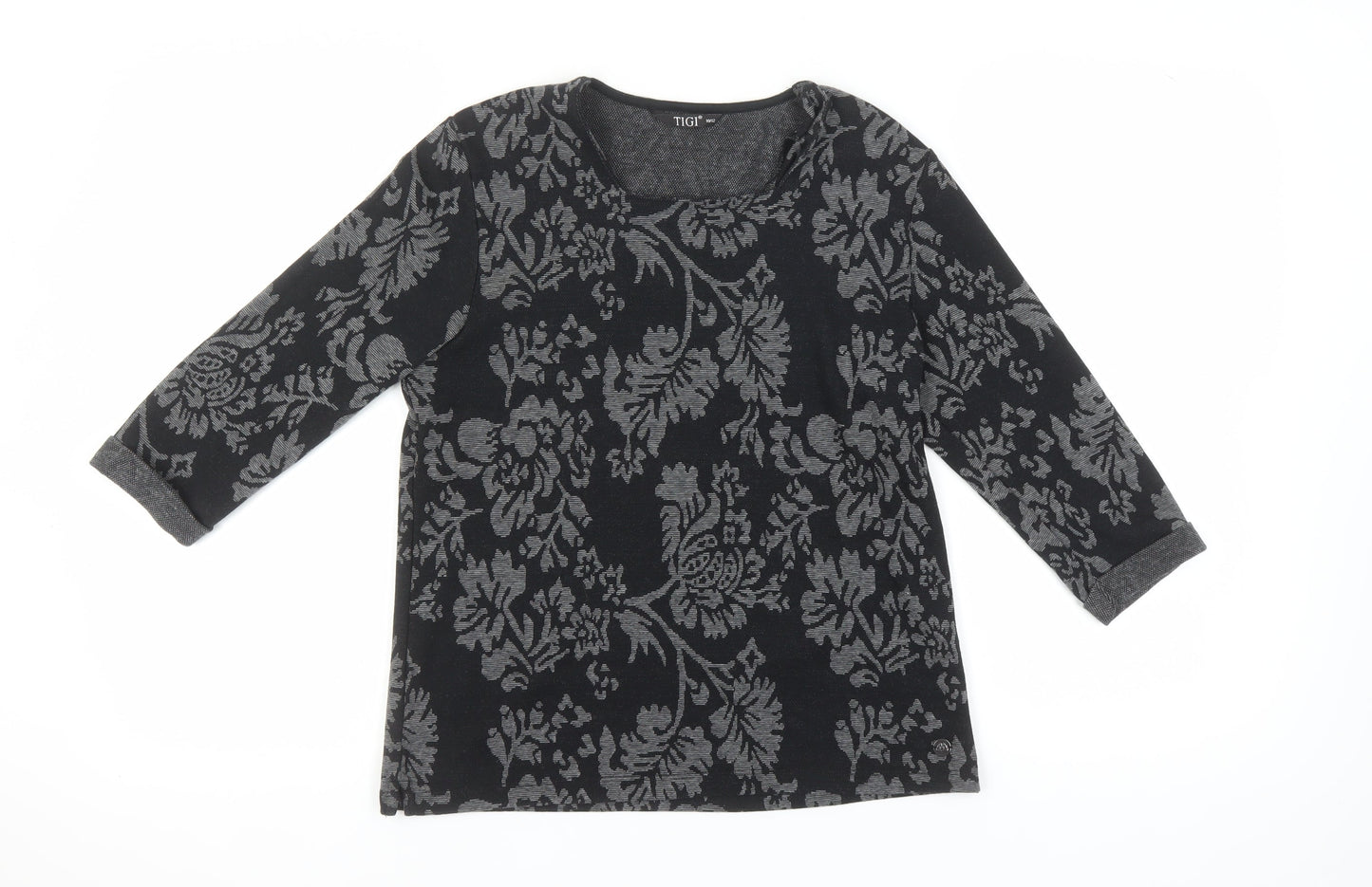 TIGI Women's Black Floral Jumper, Size 10