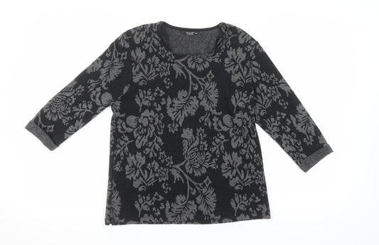 TIGI Women's Black Floral Jumper, Size 10