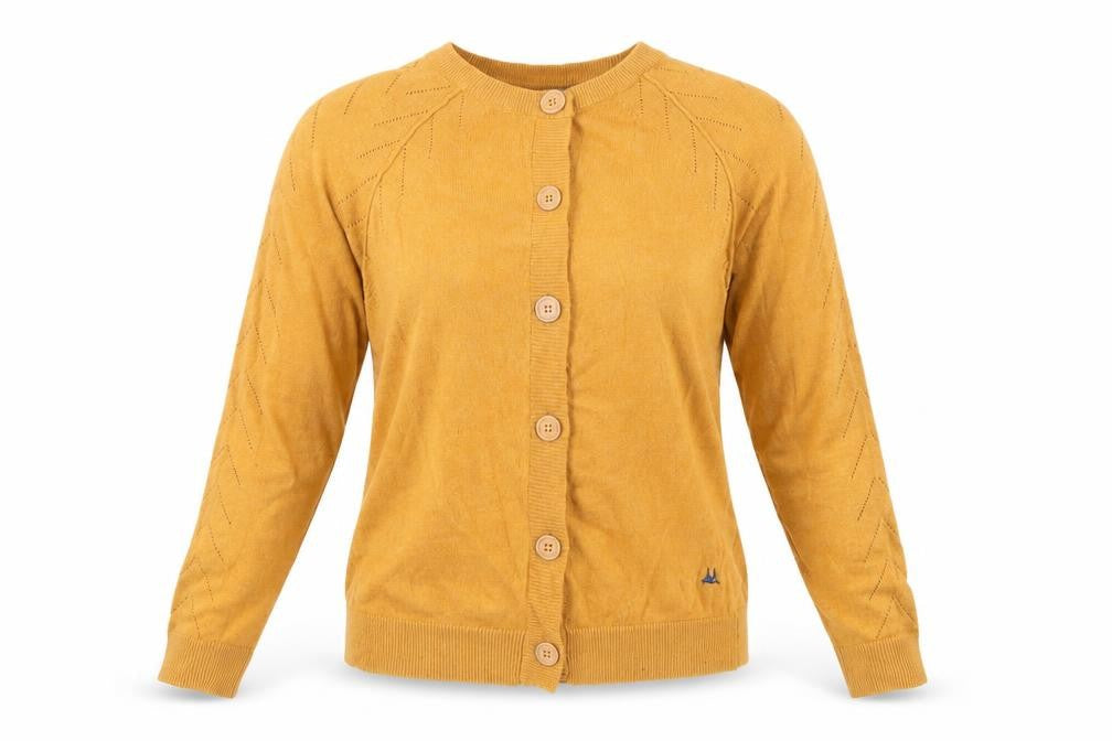 Mantaray Women's Gold Cardigan, Size 8, Long Sleeve