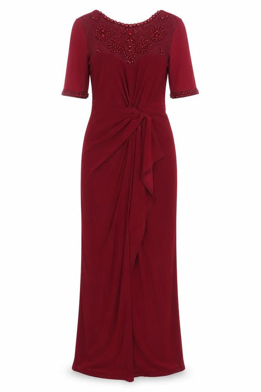 Monsoon Women's Red Maxi Dress Size 8 Elegant Party Wear