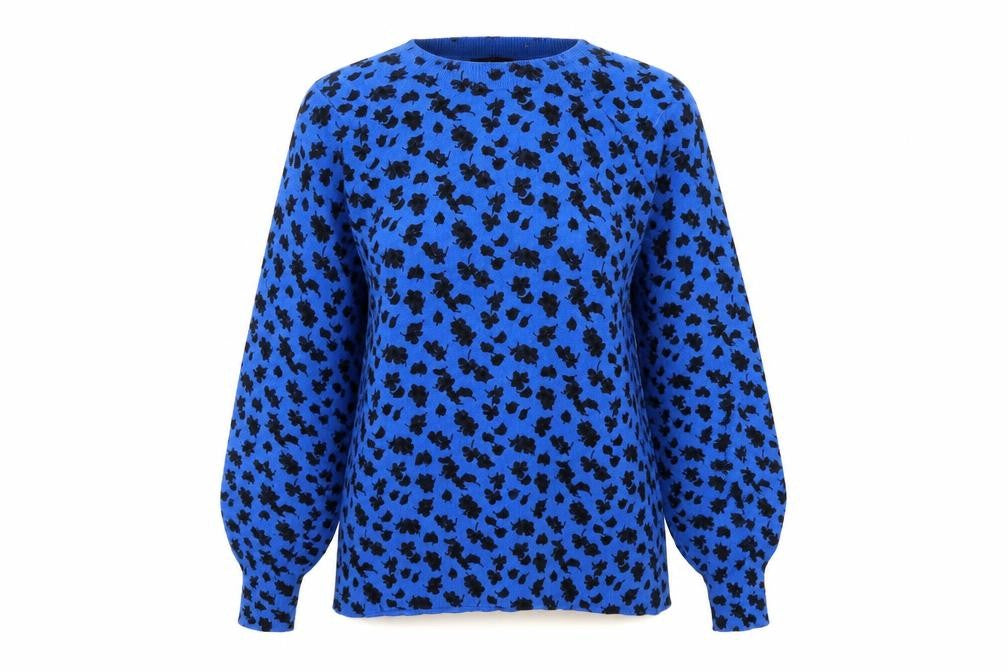 Next Women's Blue Floral Pullover Jumper XS New