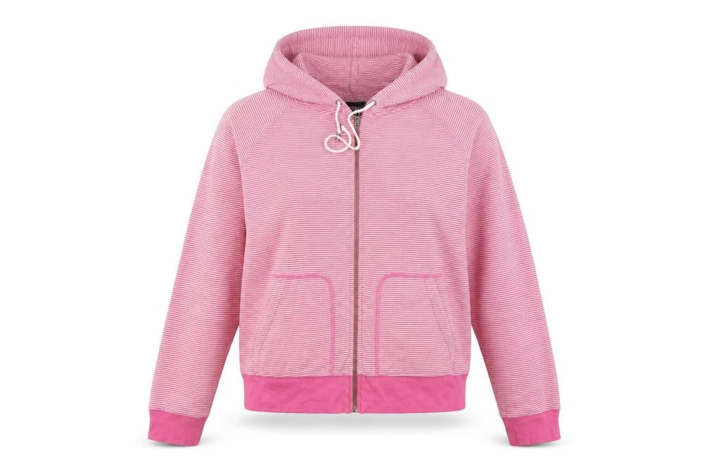 Gap Women's Pink Striped Full Zip Hoodie, XL