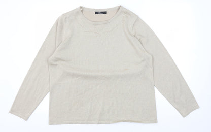 Bonmarché Women's Beige Pullover Jumper L