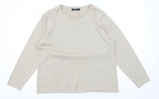 Bm Collection Women's Beige Pullover Jumper L