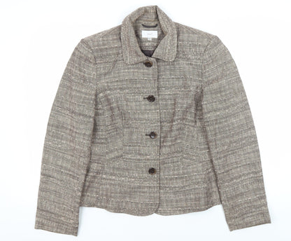 Next Women's Brown Bouclé Blazer Size 14