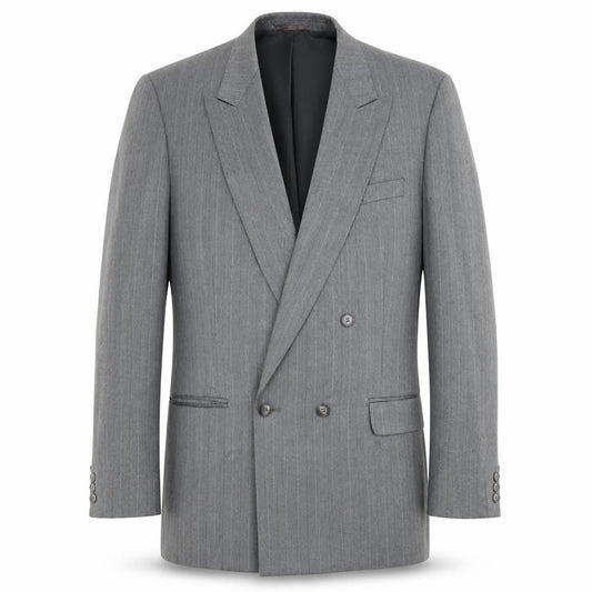 C&A Men's Grey Double-Breasted Blazer, 46L Vintage