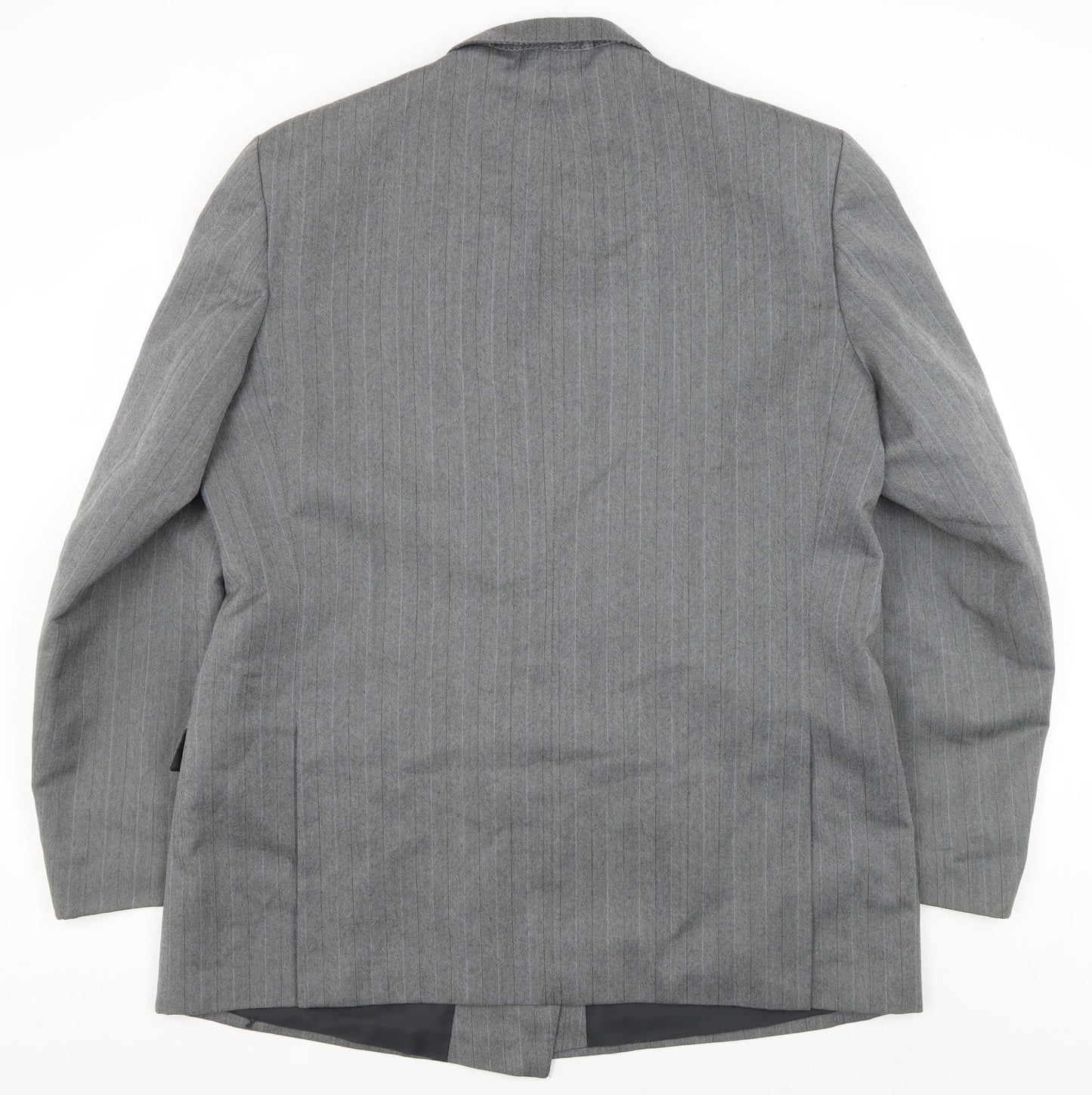 C&A Men's Grey Double-Breasted Blazer, 46L Vintage