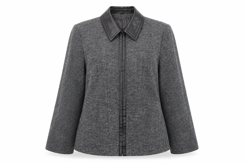 Windsmoor Women's Grey Herringbone Blazer Jacket - Size 16