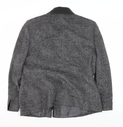 Windsmoor Women's Grey Herringbone Blazer Jacket - Size 16