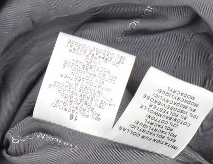 Windsmoor Women's Grey Herringbone Blazer Jacket - Size 16