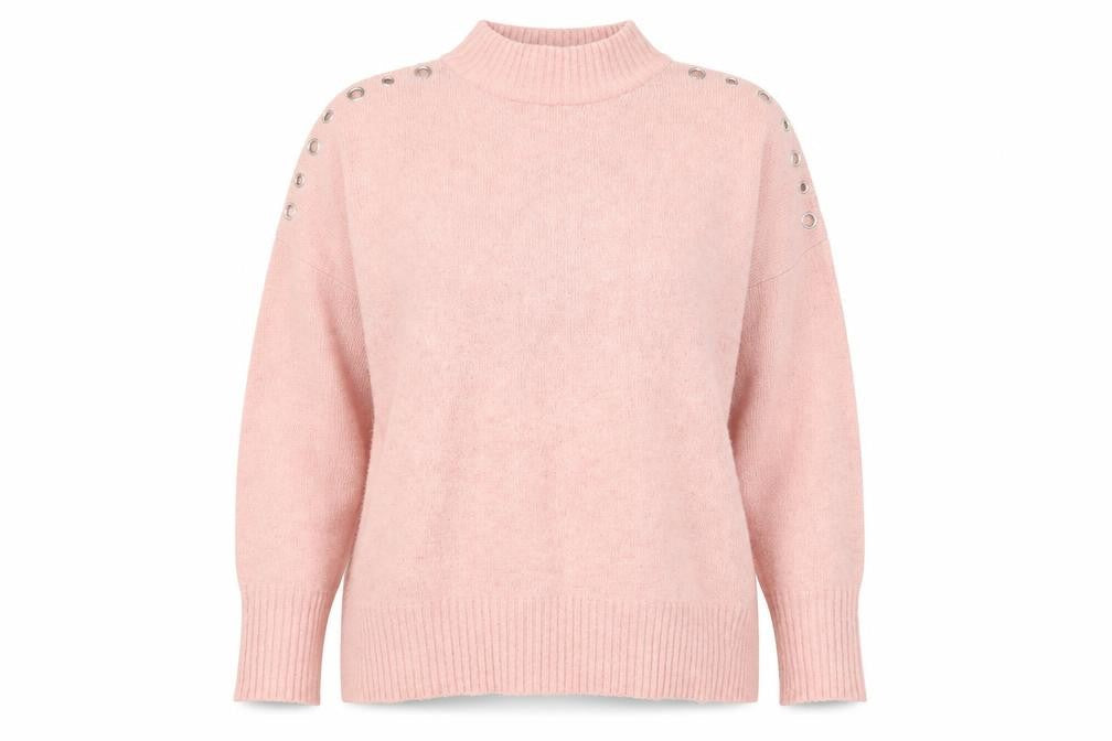 Wallis Women's Pink Mock Neck Jumper Size M