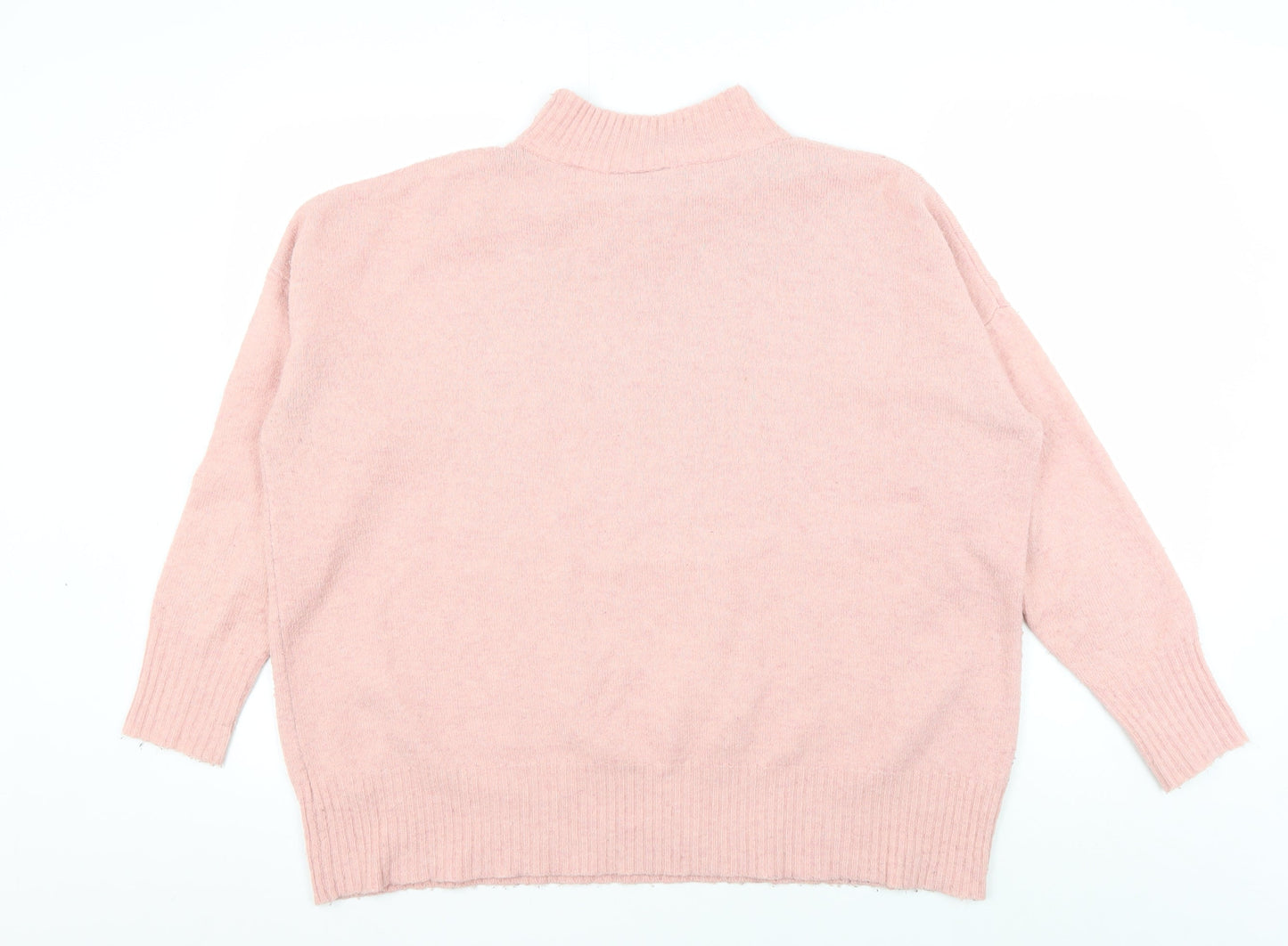 Wallis Women's Pink Mock Neck Jumper Size M