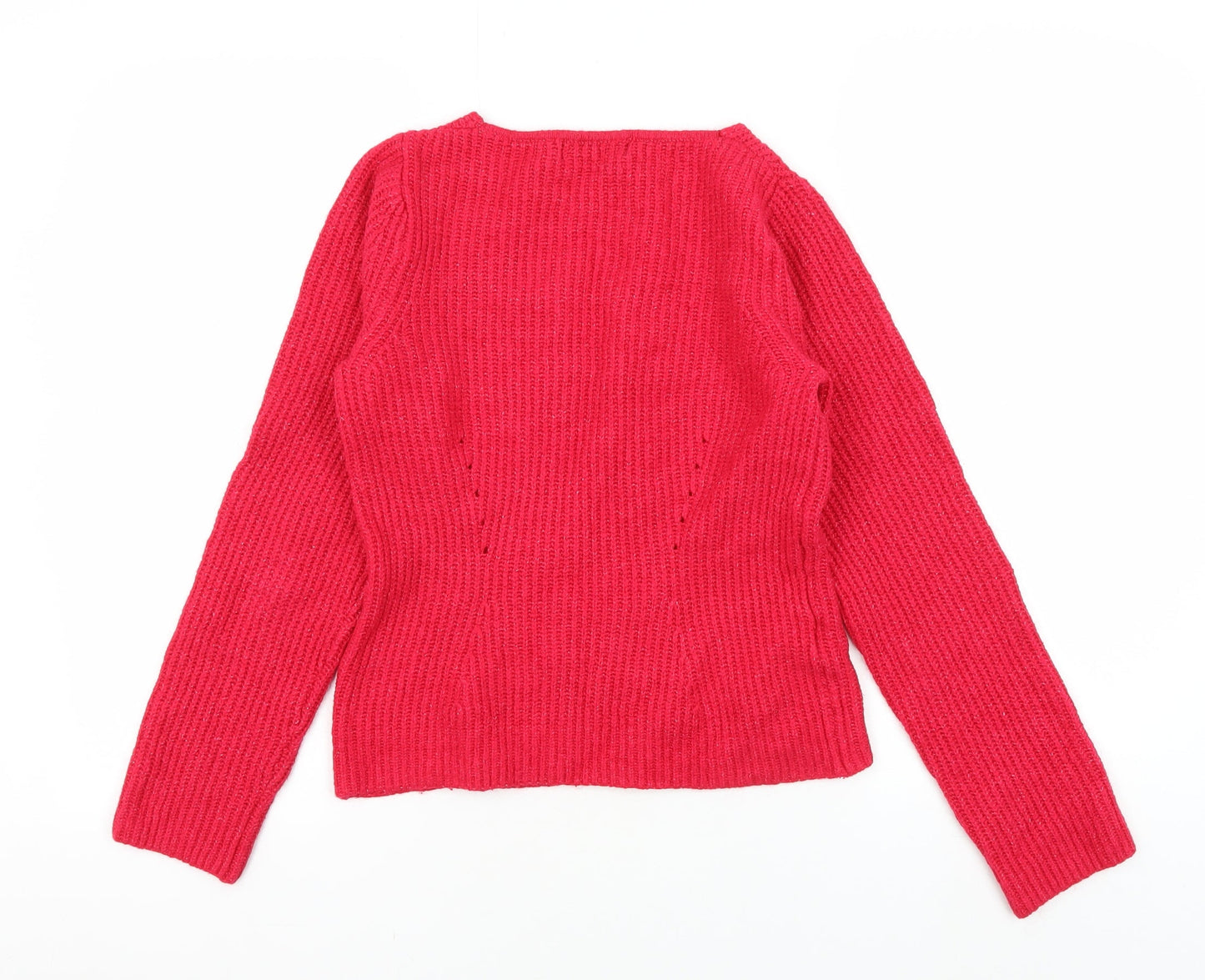 MNG Women's Red V-Neck Pullover Jumper