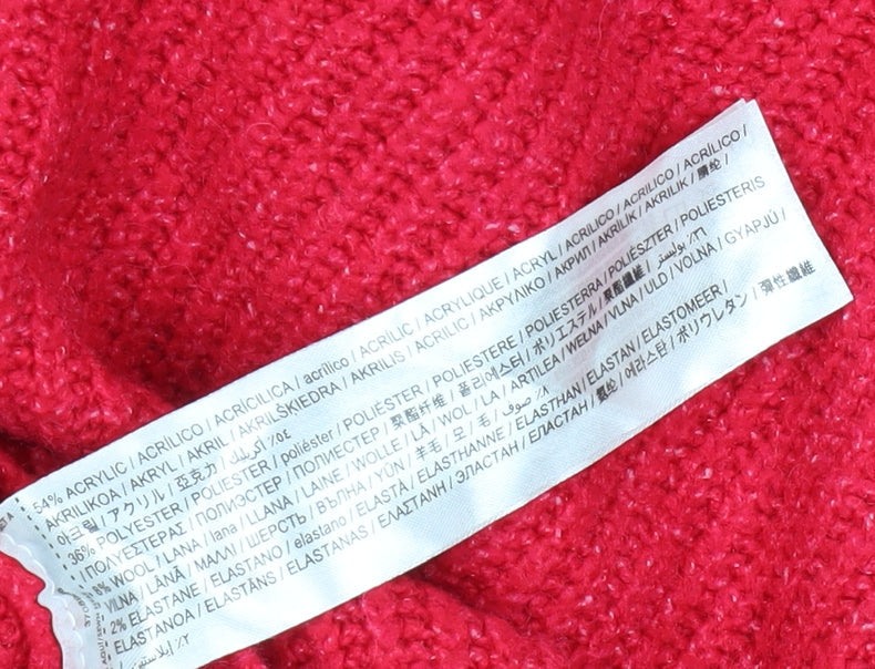 MNG Women's Red V-Neck Pullover Jumper