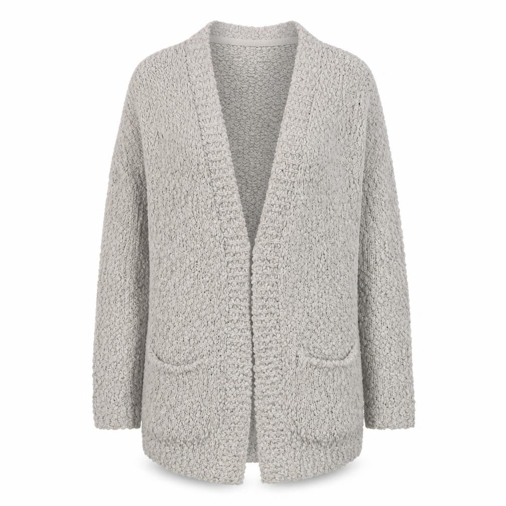 ONLY Women's Grey Cardigan M - Relaxed Chunky-Knit