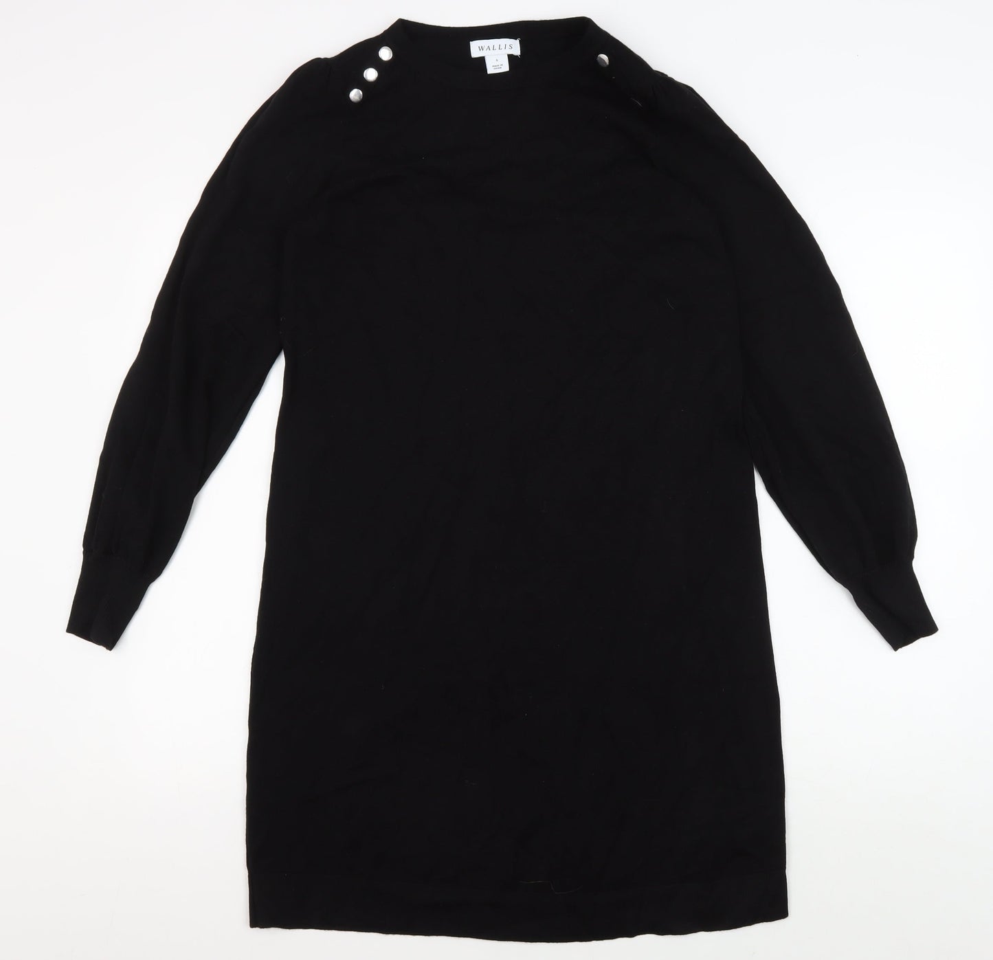 Wallis Black Women's Long Sleeve Dress, Size S