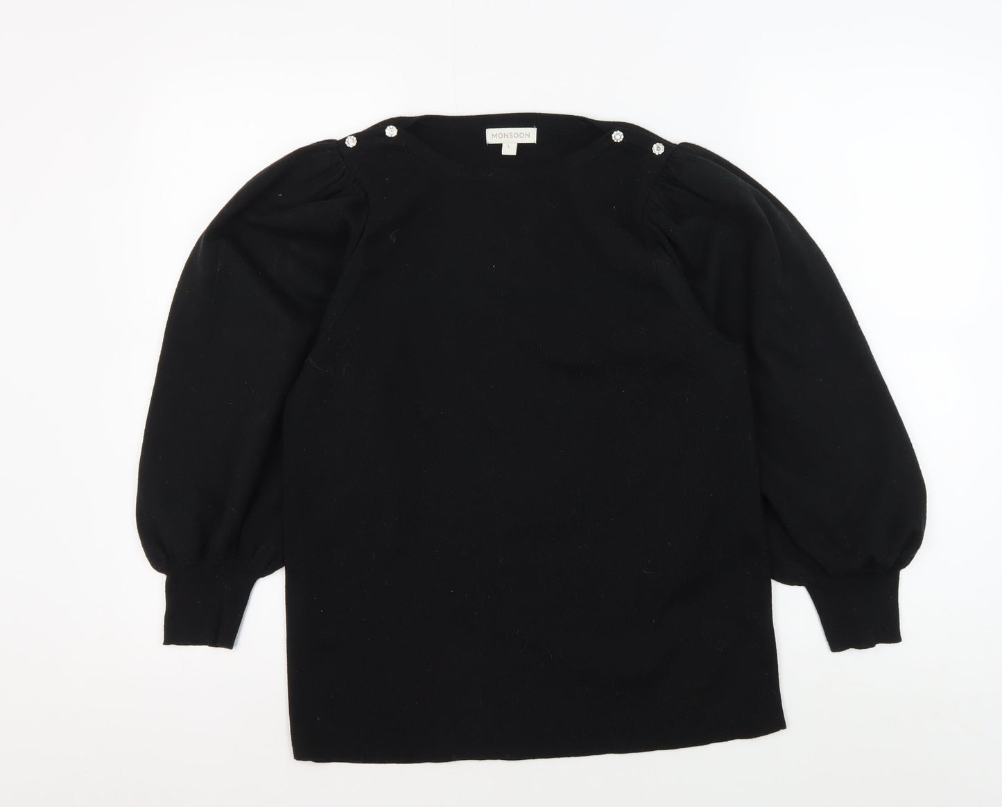Monsoon Women's Black L Pullover Jumper Crew Neck