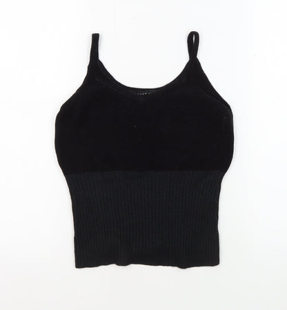 Additional front view of August Silk Women's Black Camisole Tank Top, size 2