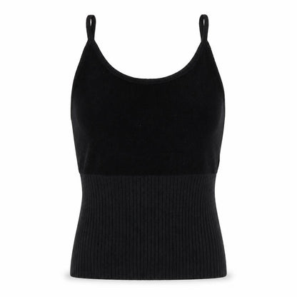 Front view of August Silk Women's Black Camisole Tank Top, size 2