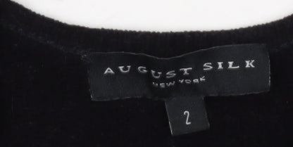 Brand and care label for August Silk Women's Black Camisole Tank Top, size 2
