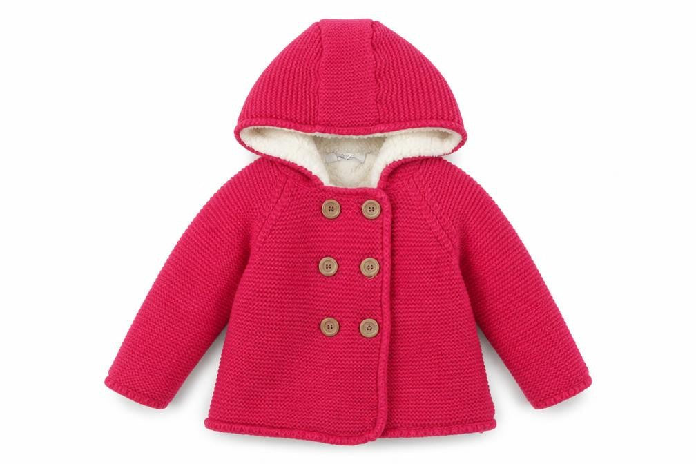 Marks & Spencer Red Cotton Hooded Coat 18-24M Unisex Winter