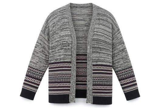 Front view of Miss Selfridge Women's Grey, size 14, Cardigan