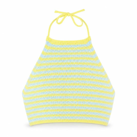 Pull&Bear Women's Multicoloured Striped Halter Tank