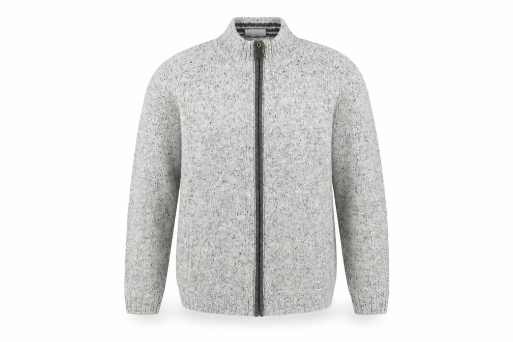 Peter Gribby Men's Grey Full Zip Wool Jumper M