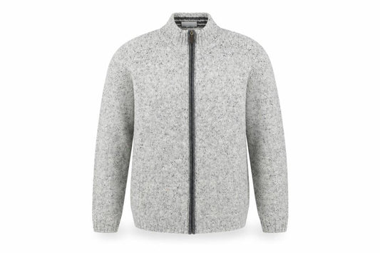 Peter Gribby Men's Grey Full Zip Wool Jumper M