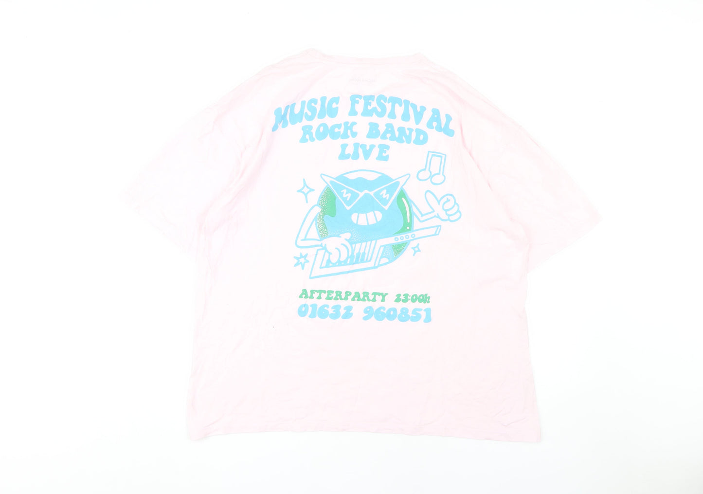 Jack & Jones Men's Pink Graphic Print XL T-Shirt