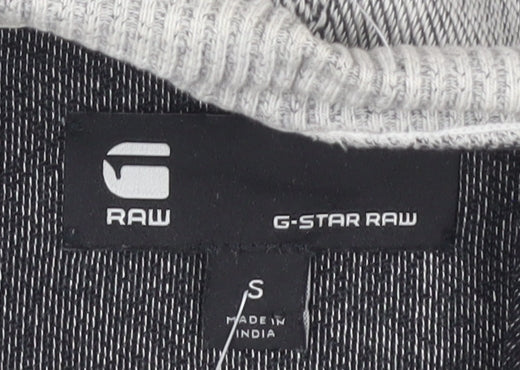 G-Star RAW Men’s Grey Pullover Hoodie, S, Logo, Hooded