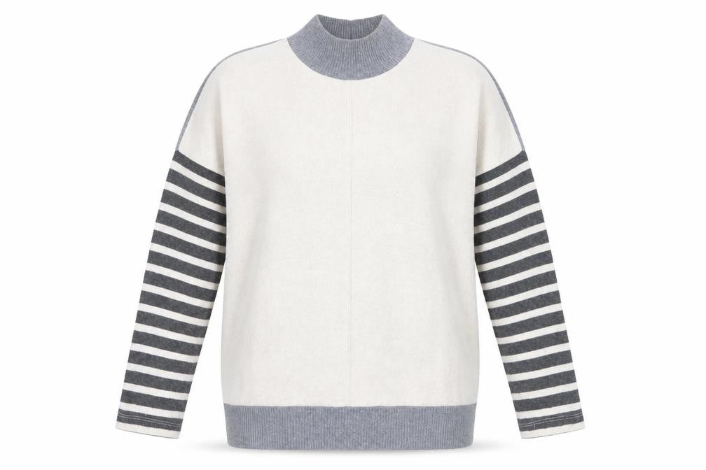 Next Women's Grey Striped Pullover Jumper Size S