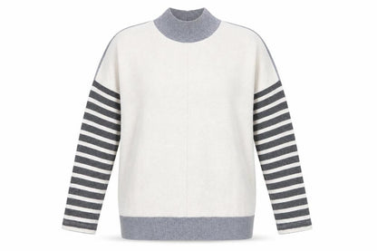 Next Women's Grey Striped Pullover Jumper Size S
