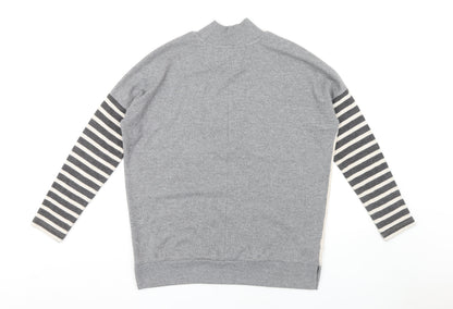 Next Women's Grey Striped Pullover Jumper Size S