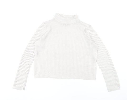 H&M Women’s Ivory Mock Neck Pullover Jumper S