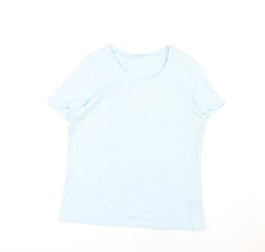 Damart Women's Blue Cotton T-Shirt, Size 14