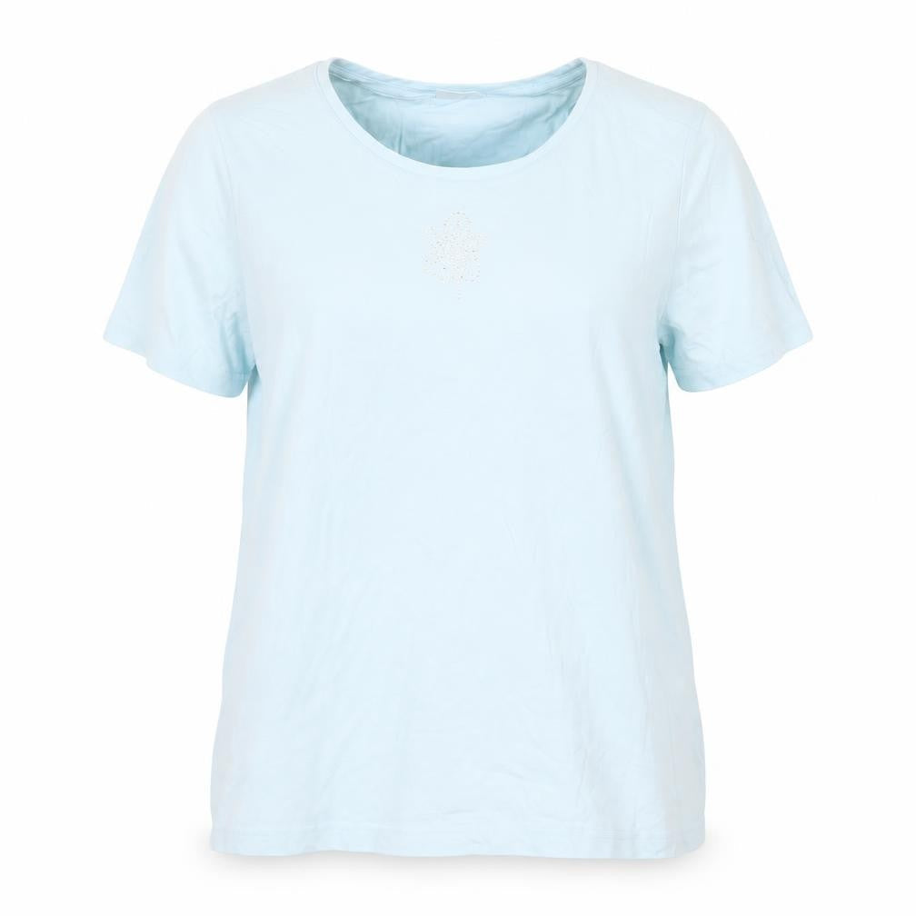 Damart Women's Blue Cotton T-Shirt, Size 14