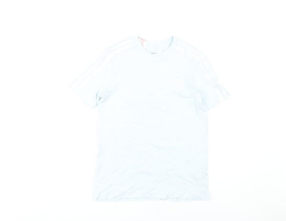 Additional front view of Adidas boys’ white t-shirt, size 11-12, casual basic tee