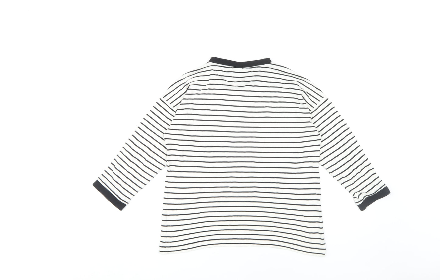 Karen Millen Women's Black/White Striped T-Shirt, Size 8, Ringer