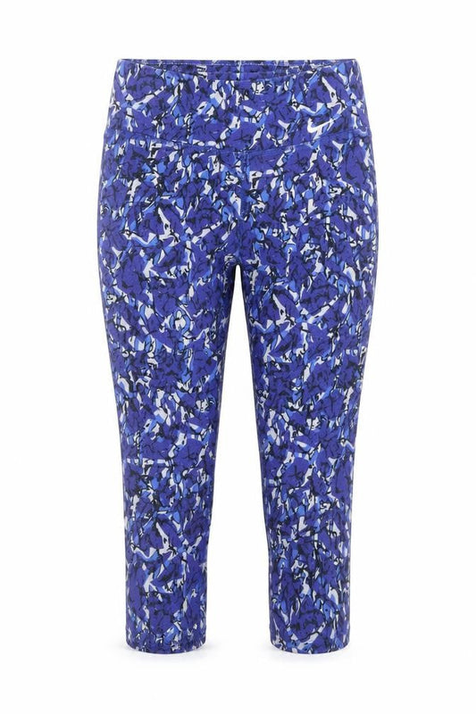 Nike Women Blue Camouflage Cropped Leggings XS