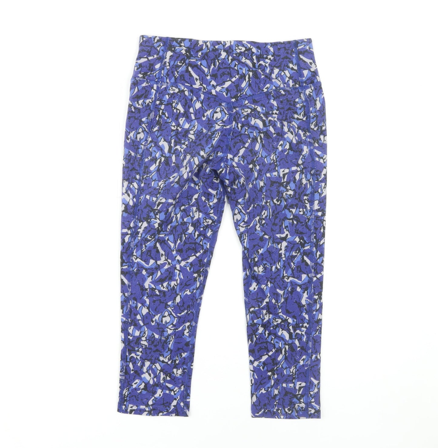 Nike Women Blue Camouflage Cropped Leggings XS