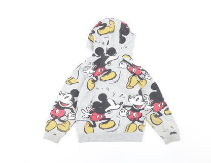 Back view of Disney boys’ grey mickey mouse hoodie 6-7y pullover graphic