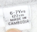Brand and care label for Disney boys’ grey mickey mouse hoodie 6-7y pullover graphic