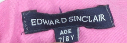 Close-up detail of Edward Sinclair Pink girls’ t-shirt 7-8 years graphic print
